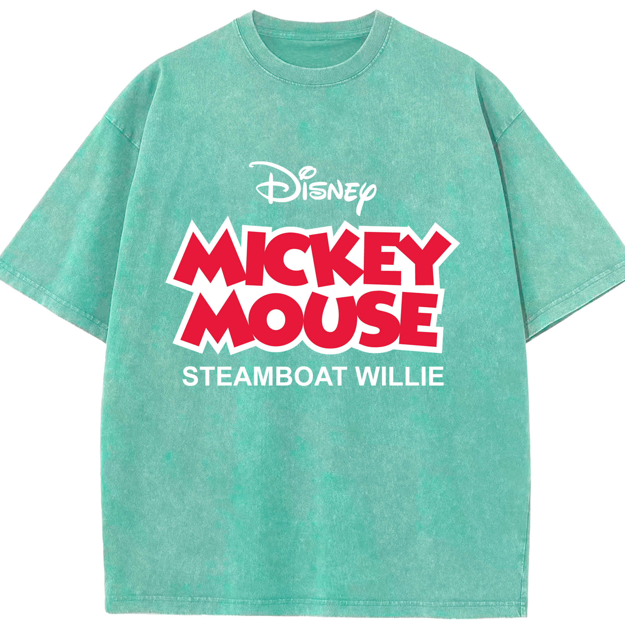 （画像用） ミッキーマウス Mickey Mouse 綿100% ヴィンテージ風 半袖Tシャツ（フロントプリント）